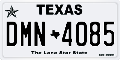TX license plate DMN4085
