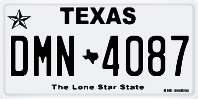 TX license plate DMN4087