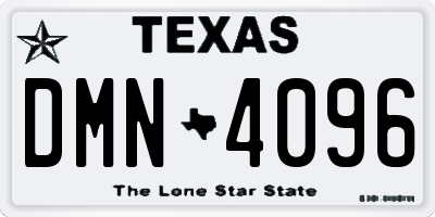 TX license plate DMN4096