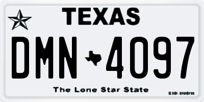 TX license plate DMN4097