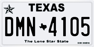 TX license plate DMN4105