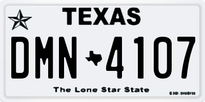 TX license plate DMN4107