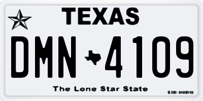 TX license plate DMN4109