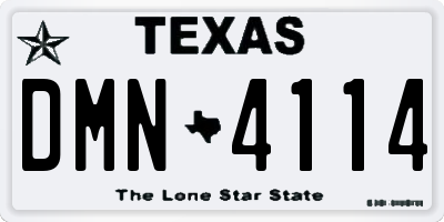 TX license plate DMN4114