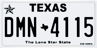 TX license plate DMN4115