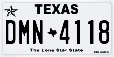 TX license plate DMN4118