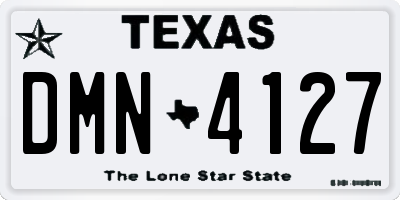 TX license plate DMN4127