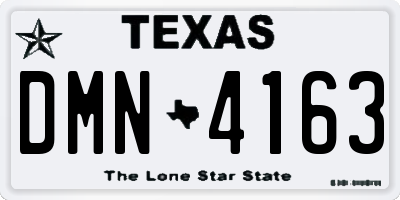 TX license plate DMN4163
