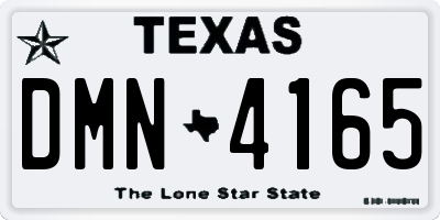 TX license plate DMN4165