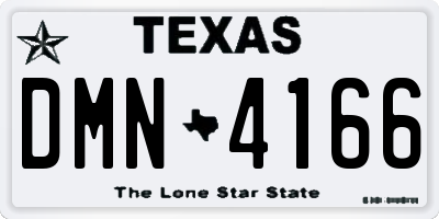 TX license plate DMN4166