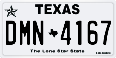 TX license plate DMN4167