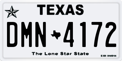 TX license plate DMN4172