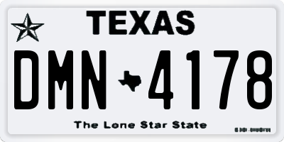 TX license plate DMN4178