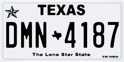 TX license plate DMN4187