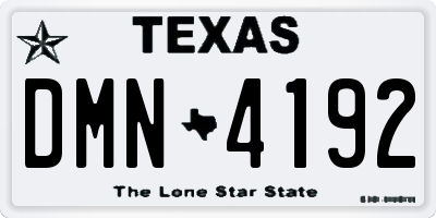 TX license plate DMN4192