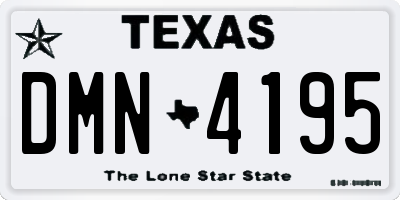 TX license plate DMN4195
