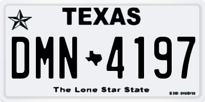 TX license plate DMN4197