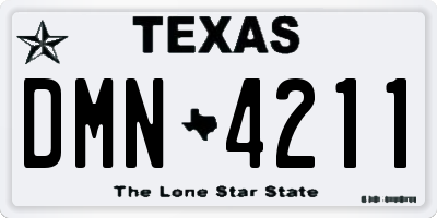 TX license plate DMN4211