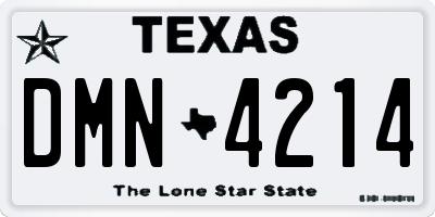 TX license plate DMN4214