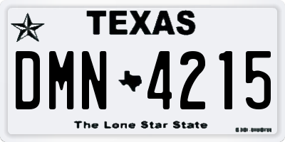 TX license plate DMN4215
