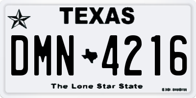 TX license plate DMN4216