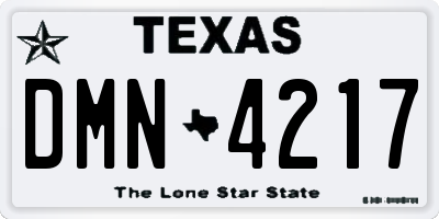 TX license plate DMN4217