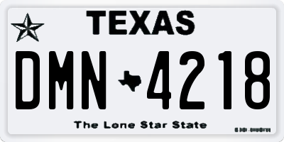 TX license plate DMN4218