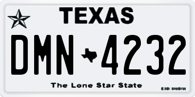 TX license plate DMN4232