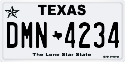 TX license plate DMN4234