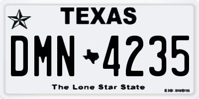 TX license plate DMN4235