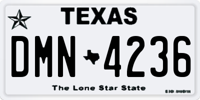 TX license plate DMN4236