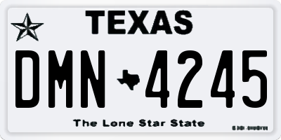 TX license plate DMN4245