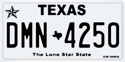 TX license plate DMN4250
