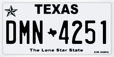 TX license plate DMN4251