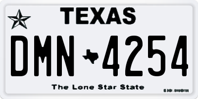 TX license plate DMN4254