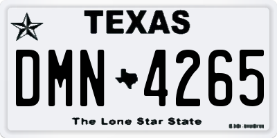 TX license plate DMN4265