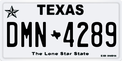 TX license plate DMN4289
