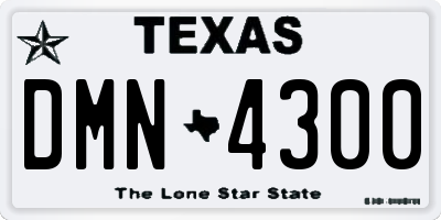 TX license plate DMN4300