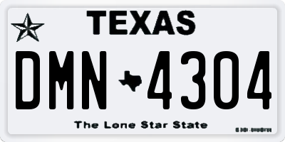 TX license plate DMN4304