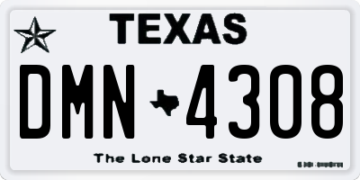 TX license plate DMN4308