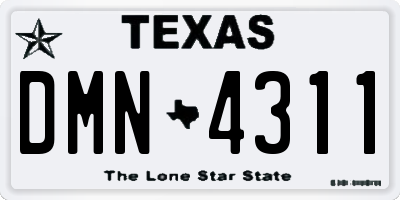 TX license plate DMN4311