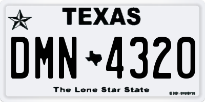 TX license plate DMN4320
