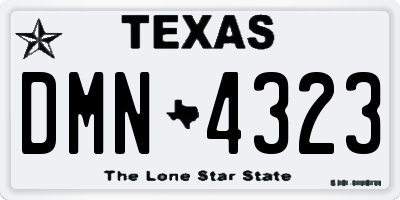TX license plate DMN4323