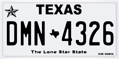 TX license plate DMN4326
