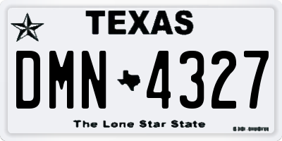 TX license plate DMN4327
