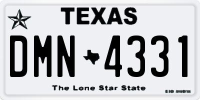 TX license plate DMN4331