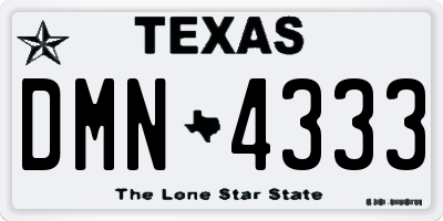 TX license plate DMN4333