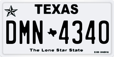 TX license plate DMN4340