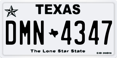 TX license plate DMN4347
