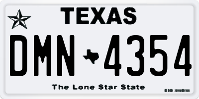 TX license plate DMN4354